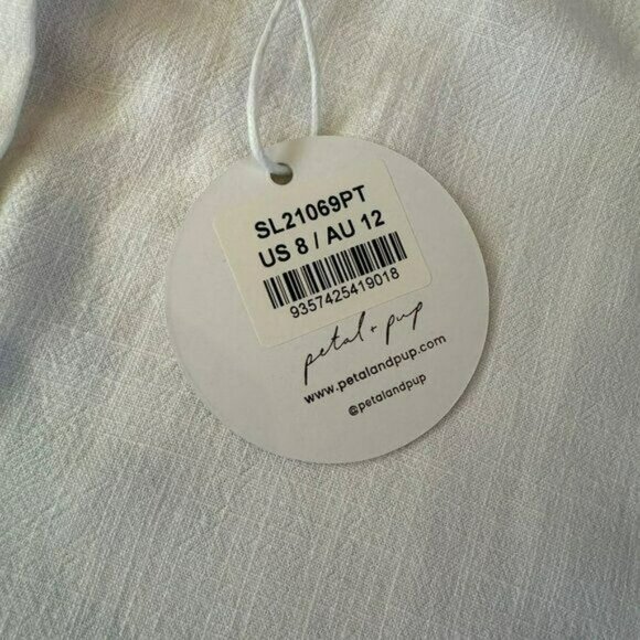 Petal & Pup white button front tunic top women's 8 - Picture 4 of 7